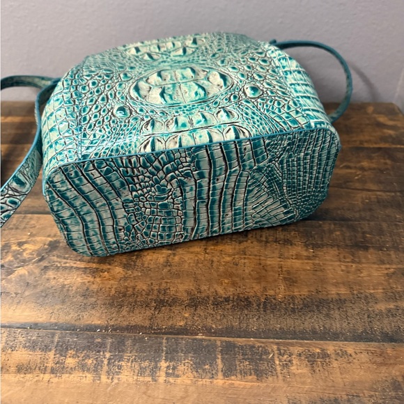 Brahmin Teal Croc-Embossed Crossbody Bag - Picture 4 of 6
